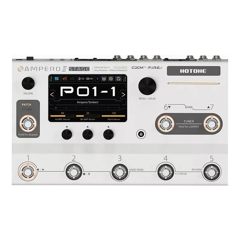 HoTone MP-380 amp modeler en effectprocessor AMPERO II STAGE, met 9-18V PSU