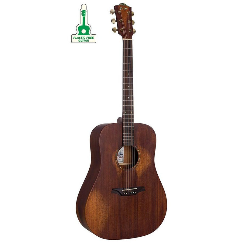 Bromo BAR1HM all solid dreadnought guitar, mahogany top and body, historic satin, heavy duty bag