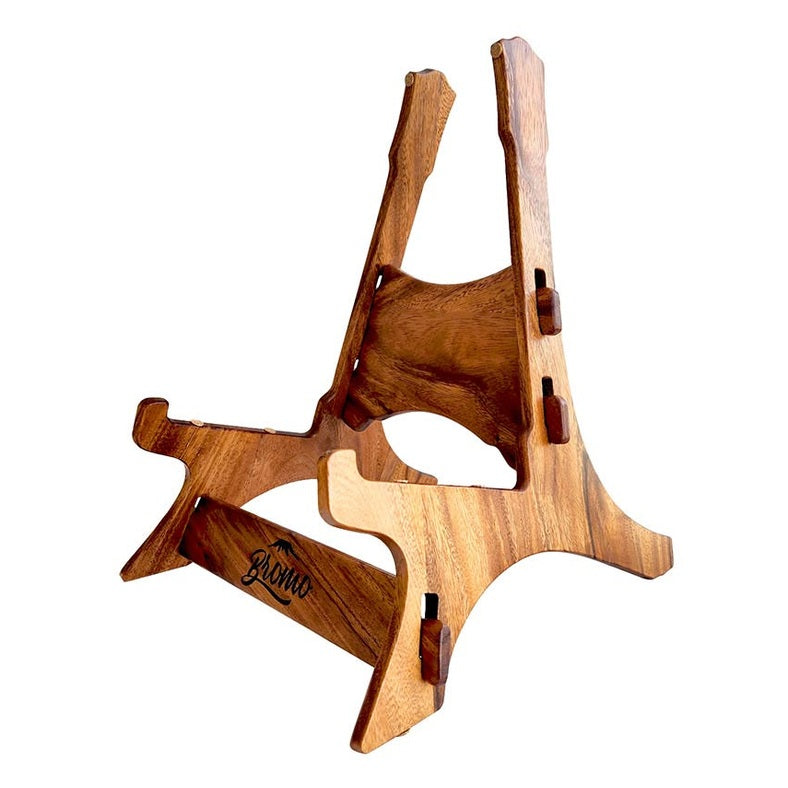 Bromo BZS1 solid Trembesi wooden guitar stand, with cork supports (large logo at front of the stand)