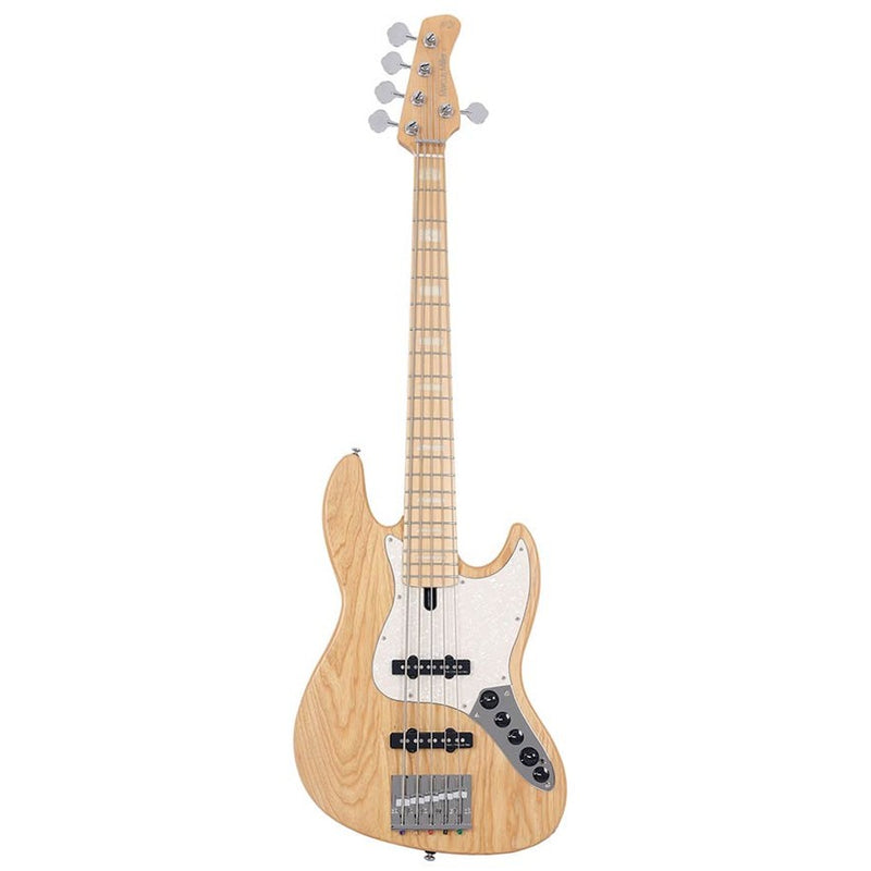 Sire V7 SR5/NTS swamp ash reissue 5-string active bass guitar, natural satin