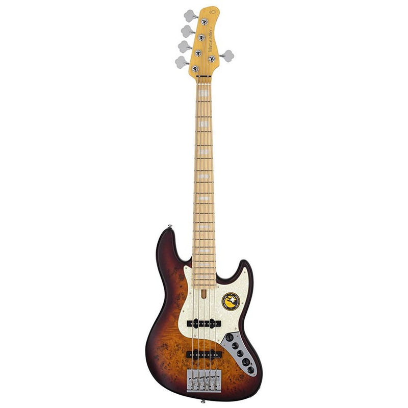 Sire V7 SR5/TSS swamp ash reissue 5-string active bass guitar, tobacco sunburst satin