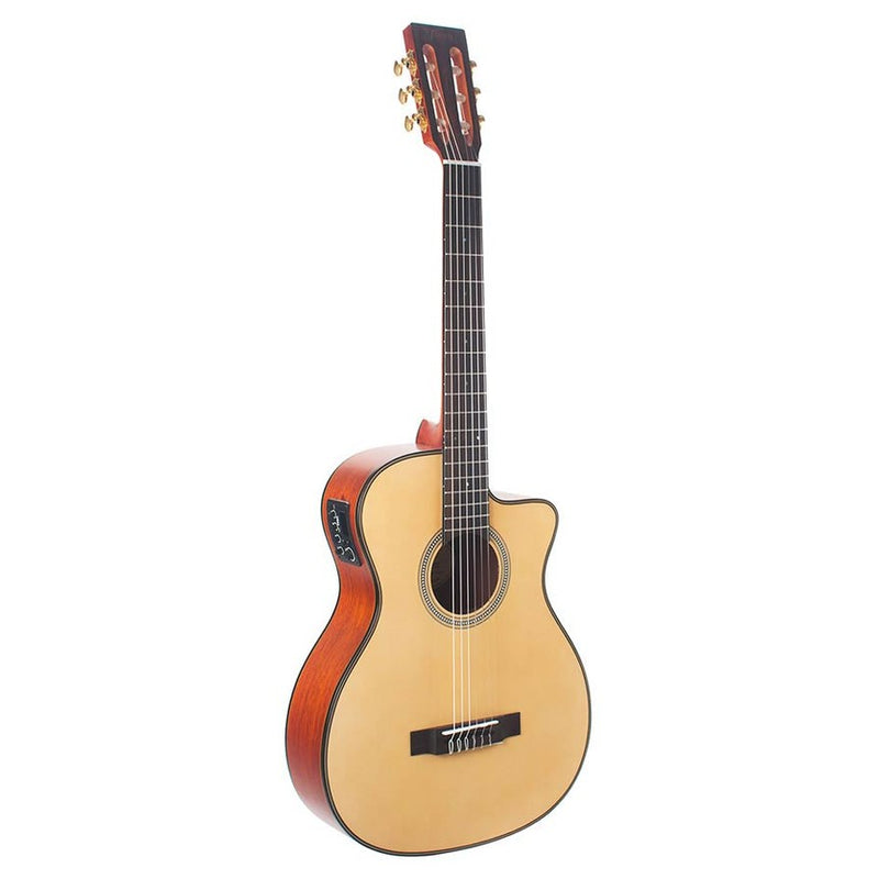 Valencia VA434CE nylon snarige auditorium gitaar. sitka spar & nato. preamp en cutaway. satin finish
