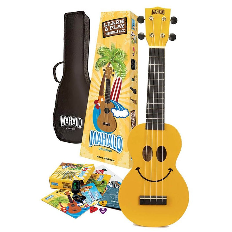 Mahalo U-SMILE YWK soprano ukulele pack SMILE, yellow, with essentials accessory pack