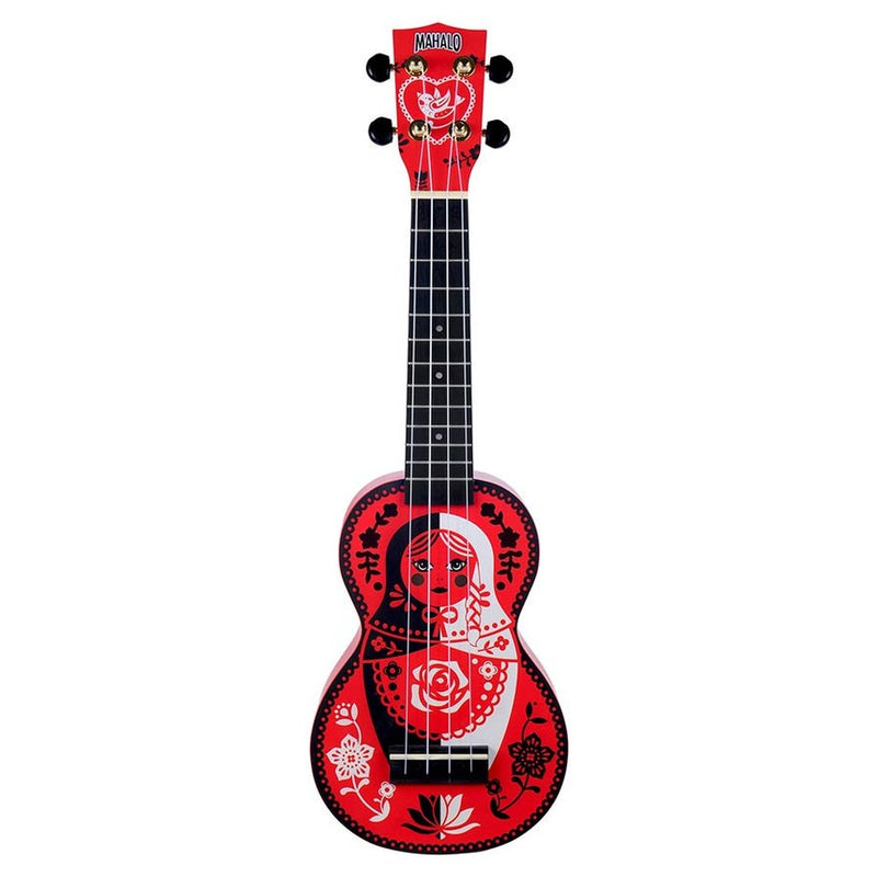 Mahalo MA1RD soprano ukulele russian doll, with bag