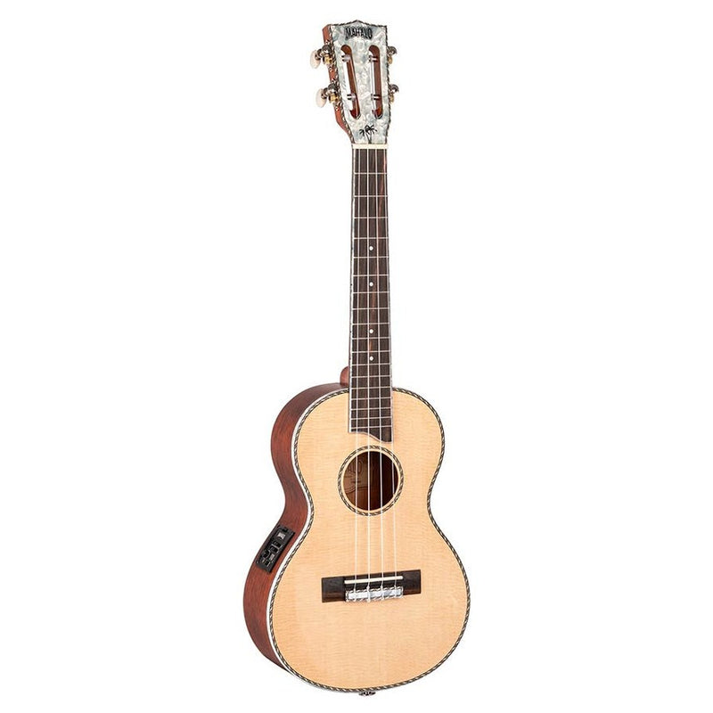 Mahalo MP3E solid top tenor ukulele, with MEQ2 9v preamp, natural, with bag