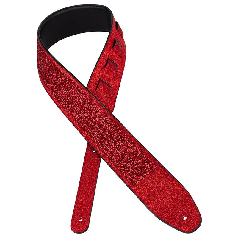 Gaucho GST-250-RD guitar strap, faux leather, sparkling red