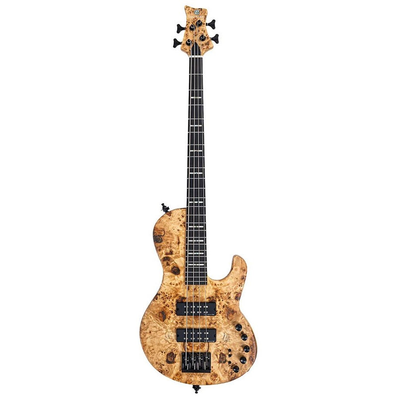 Sire F10 4/NTS swamp ash + poplar burl 4-string active bass guitar, natural satin, with hardcase