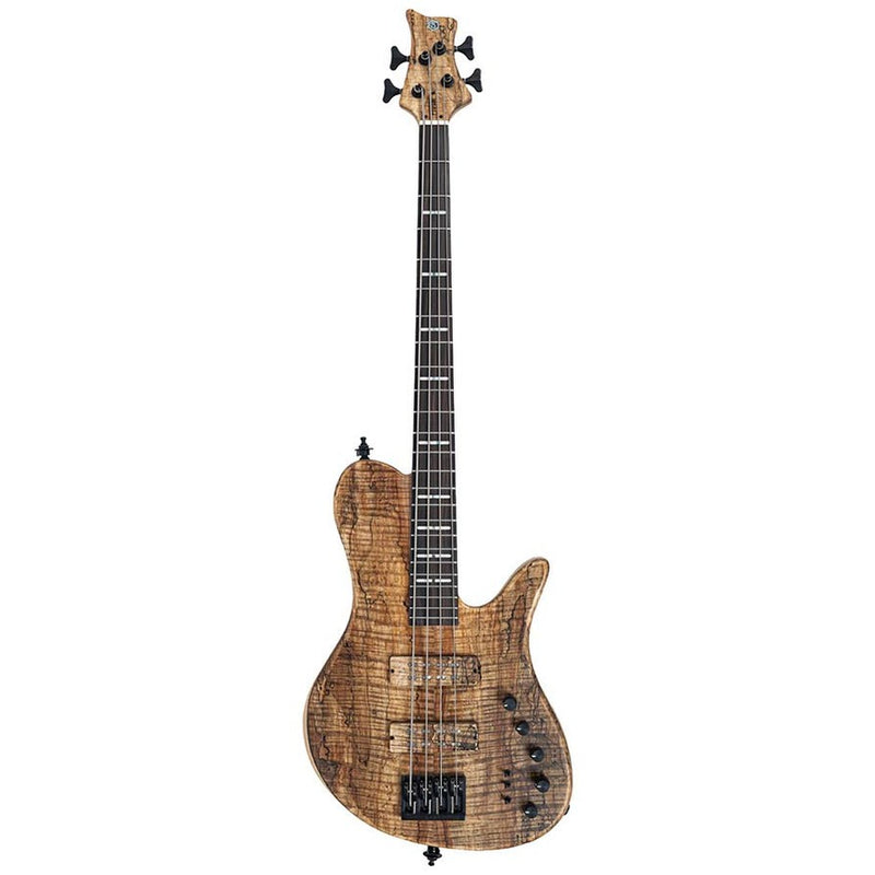 Sire F10Dx 4/NTS swamp ash + spalted maple top 4-string active bass guitar, natural satin, with hardcase