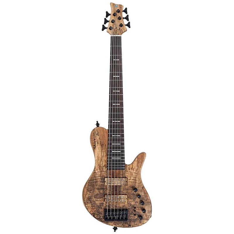 Sire F10Dx 6/NTS swamp ash + spalted maple top 6-string active bass guitar, natural satin, with hardcase