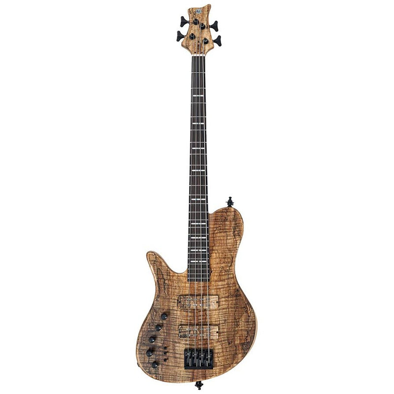 Sire F10Dx 4L/NTS lefty swamp ash + spalted maple top 4-string active bass guitar, natural satin, with hardcase
