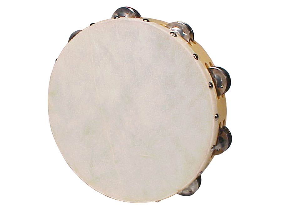 Hayman CSW-1018 tamboerijn, natuurvel, 10", 18 schellen, hout