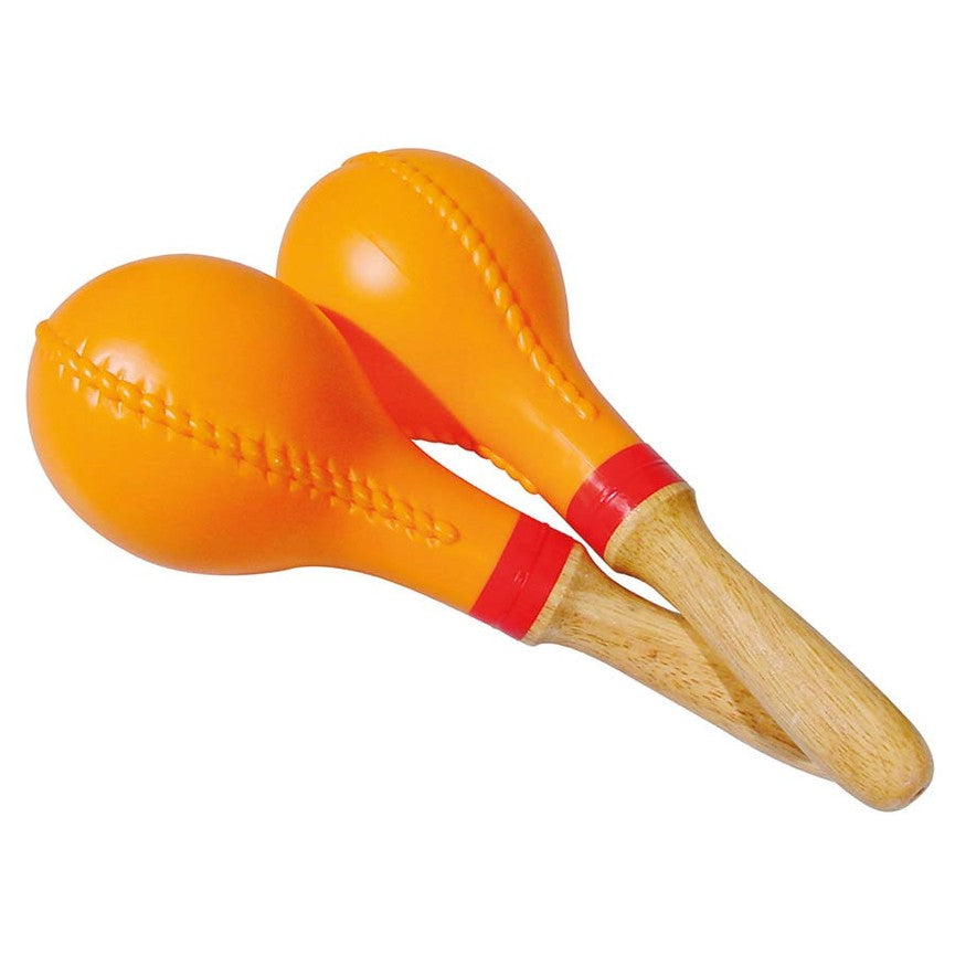 Hayman MR-12 maracas, plastic, groot model, oranje, paar westerhaven-muziek