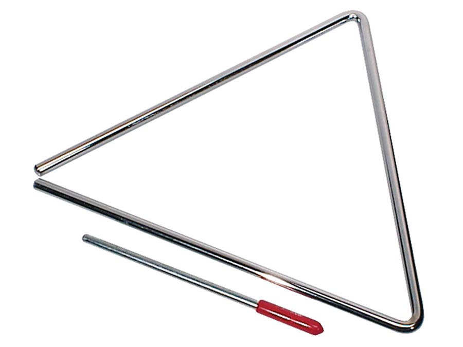 Hayman PA-50 8" triangel, verchroomd, met klopper, diameter: 8 mm.