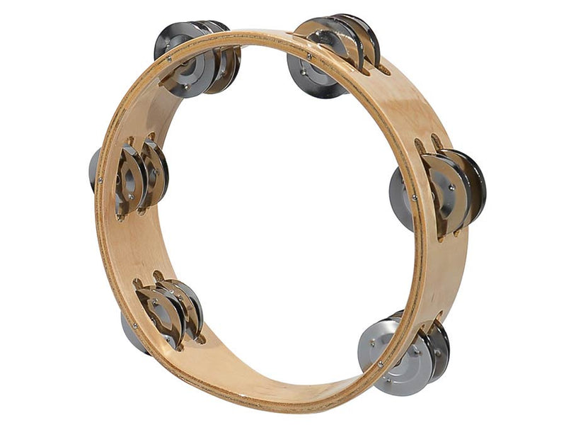 Hayman HLW-0812 tamboerijn, zonder vel, 8", 12 schellen, hout