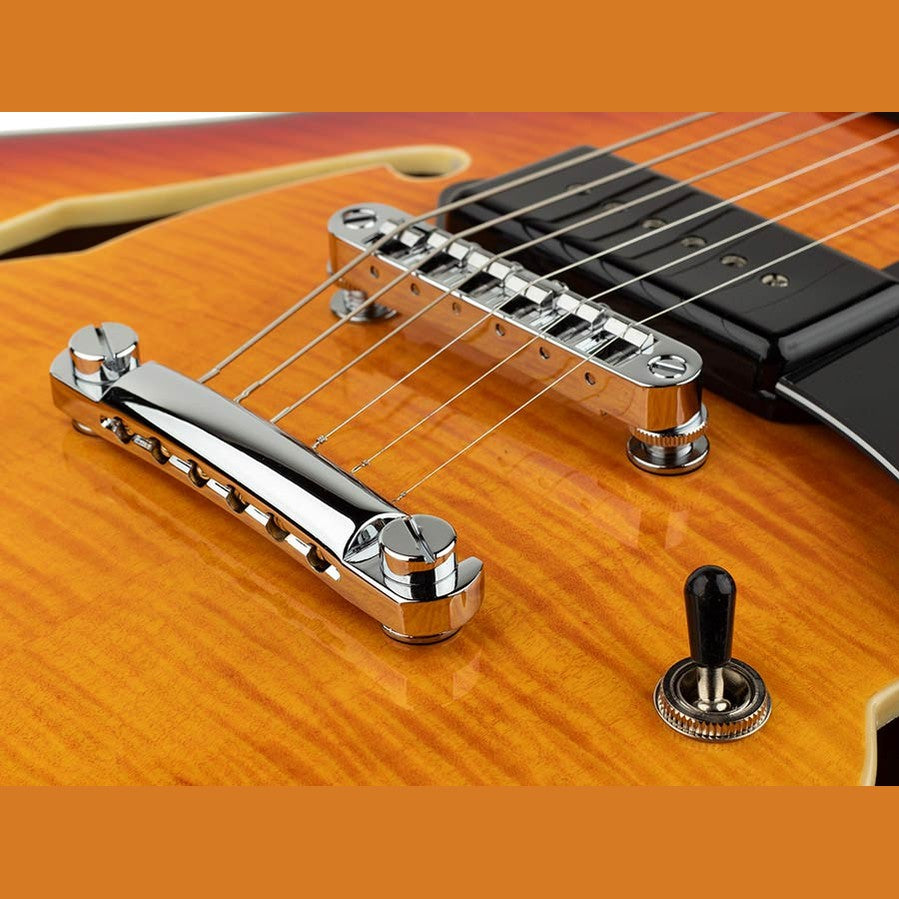 Sire H7V/CS electric guitar archtop with P90s cherry sunburst westerhaven-muziek