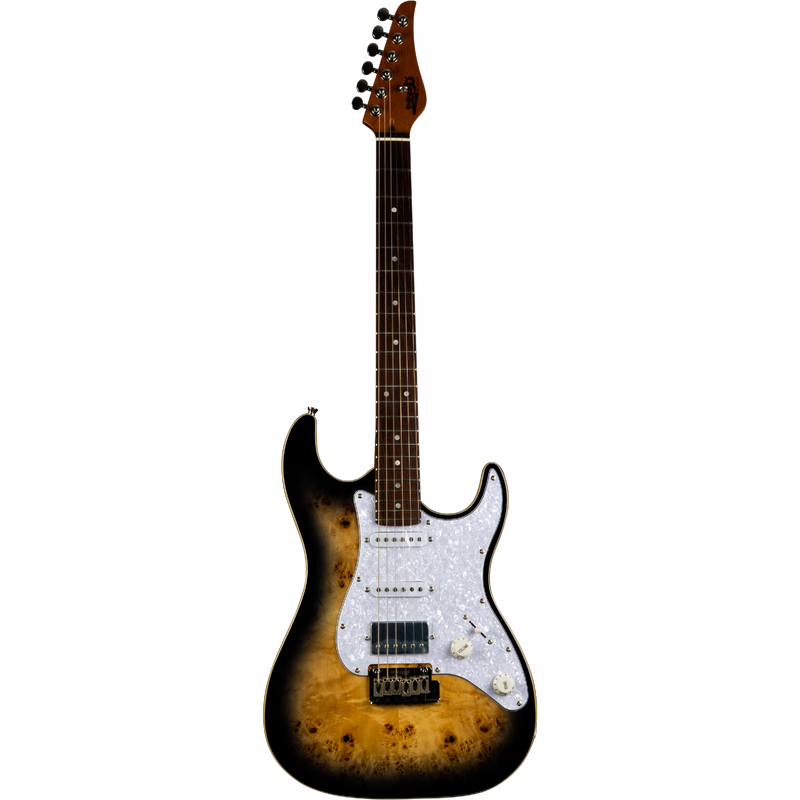 Jet Guitars JS-450Q TB R S-stijl HSS transp. bruin, Rosew. FB