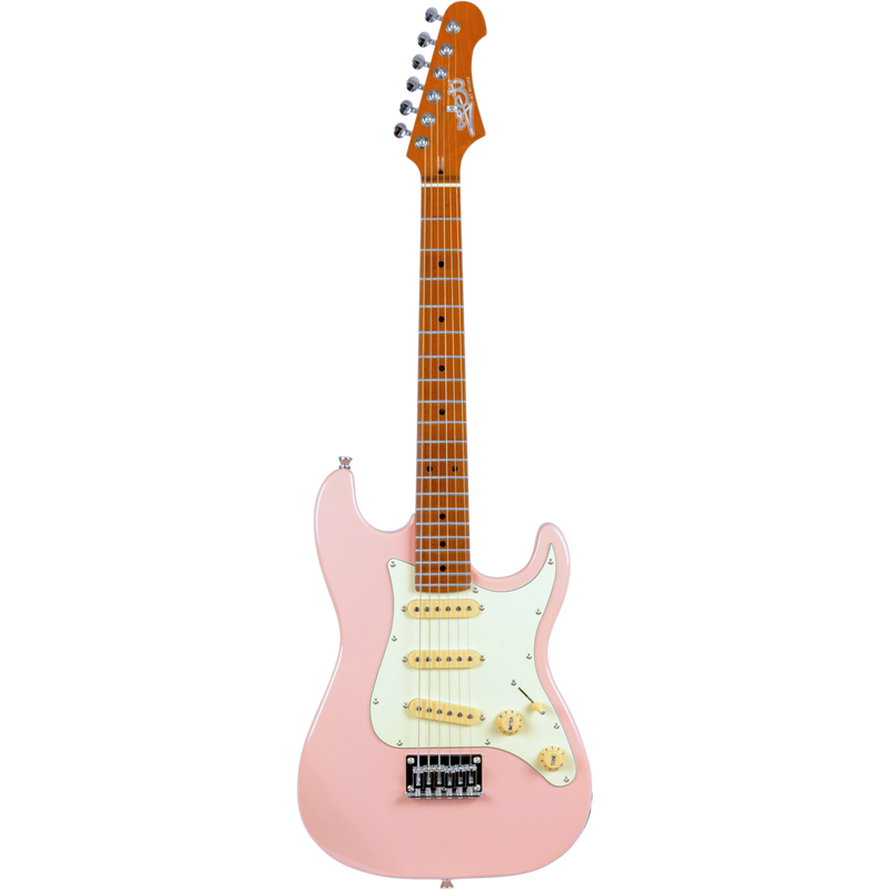 Jet Guitars JS-300 MINI PK MINI S-stijl SSS Schelp Roze