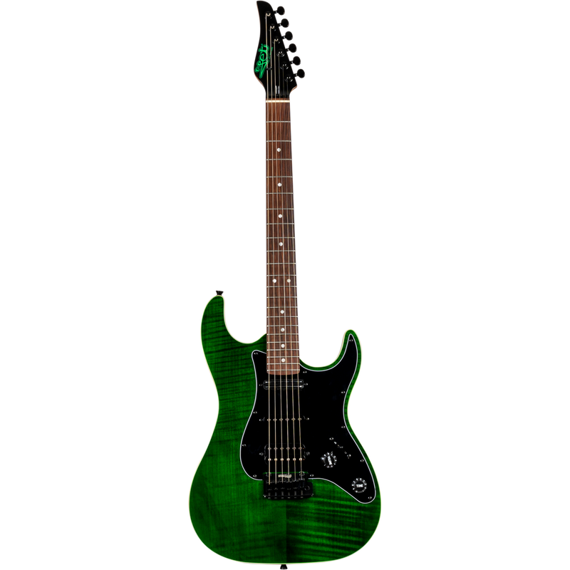 Jet Guitars JS-450 TGR R S-stijl HSS transp. Groen, Rozenw. FB