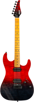 Jet Guitars JS-1000 Vulcano S-stijl HH Trans. Rood