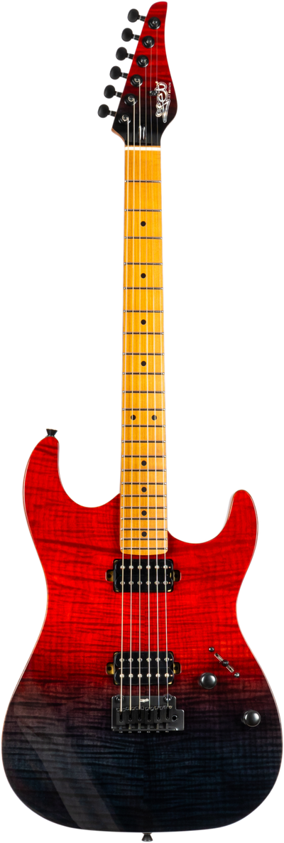 Jet Guitars JS-1000 Vulcano S-stijl HH Trans. Rood