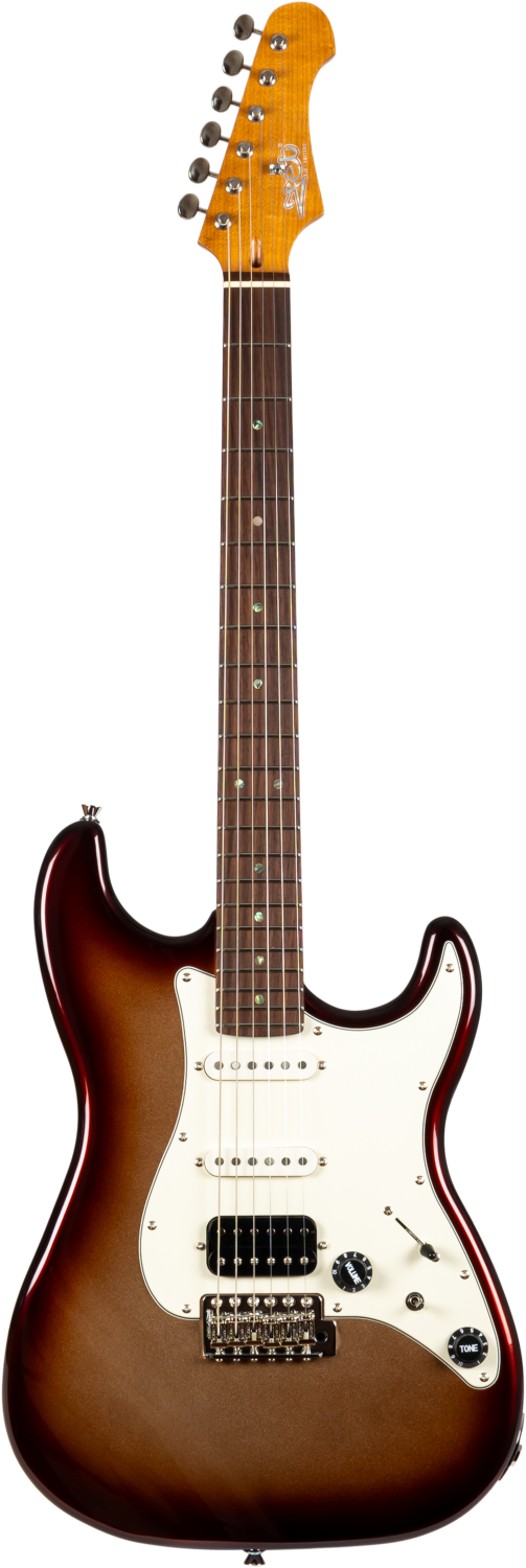 Jet Guitars JS-40 Metallic Burst S-stijl HSS Metallic Burst, Rosew. FB