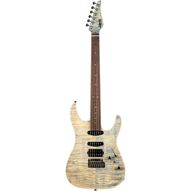 Jet Guitars JS-45 Indigo Gray S-stijl HSS Indigo Grijs, Rozew. FB