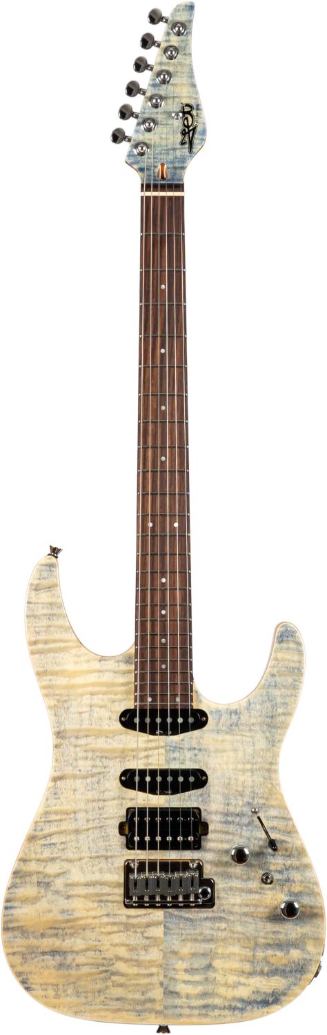 Jet Guitars JS-45 Indigo Gray S-stijl HSS Indigo Grijs, Rozew. FB