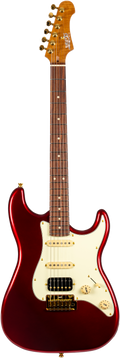 Jet Guitars JS-480 WR G S-stijl HSS Wijnrood/Goud HW, Rosew. FB