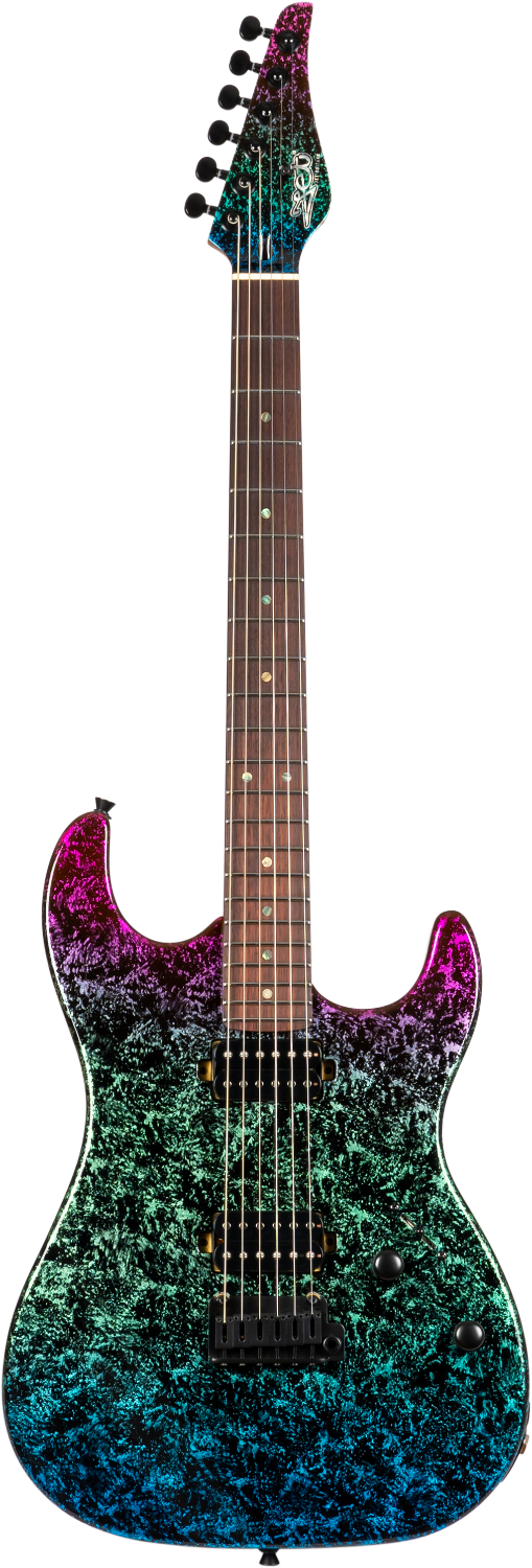 Jet Guitars JS-50 Art S-stijl HH Kunst Blauw, Rozew. FB