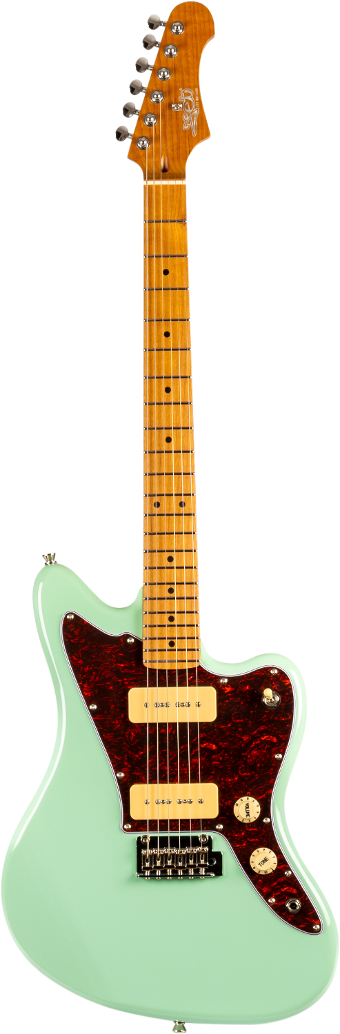 Jet Guitars JJ-300 P90 SFG J-stijl P90 Elektrische Zeegroene Schuim