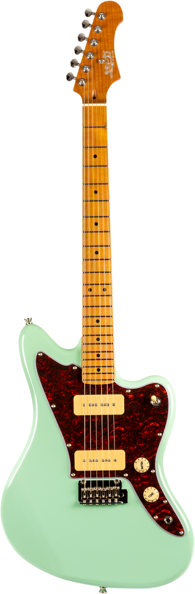 Jet Guitars JJ-300 P90 SFG J-stijl P90 Elektrische Zeegroene Schuim