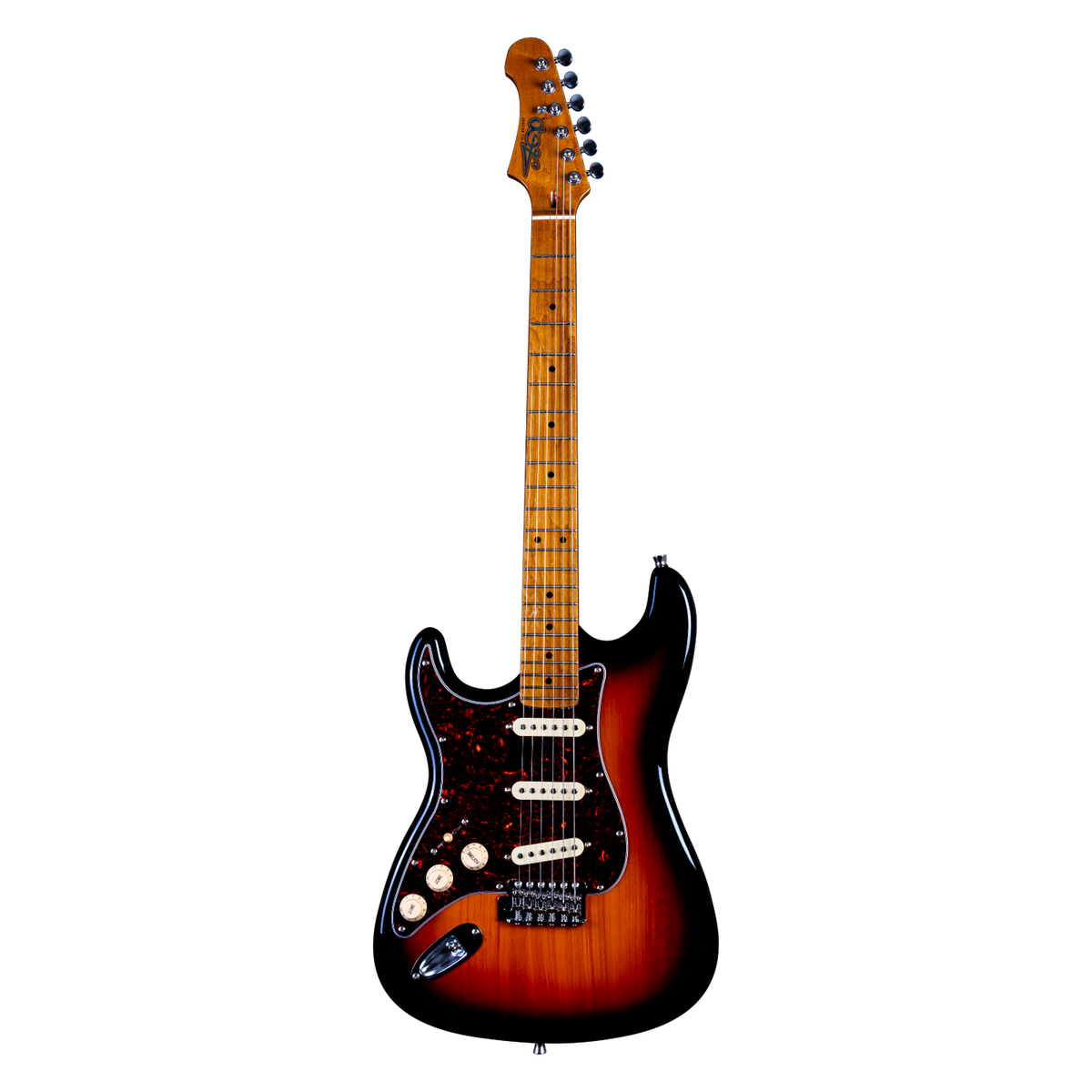 Jet Guitars JS-300 SB LH S-stijl SSS Linkshandig Sunburst westerhaven-muziek