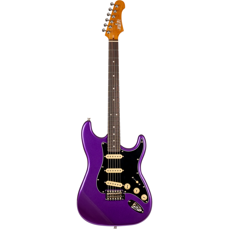 Jet Guitars JS-300 PLM R S-stijl SSS Pruim, Rozenhout. Vingerbord