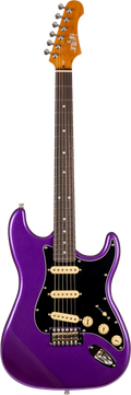 Jet Guitars JS-300 PLM R S-stijl SSS Pruim, Rozenhout. Vingerbord