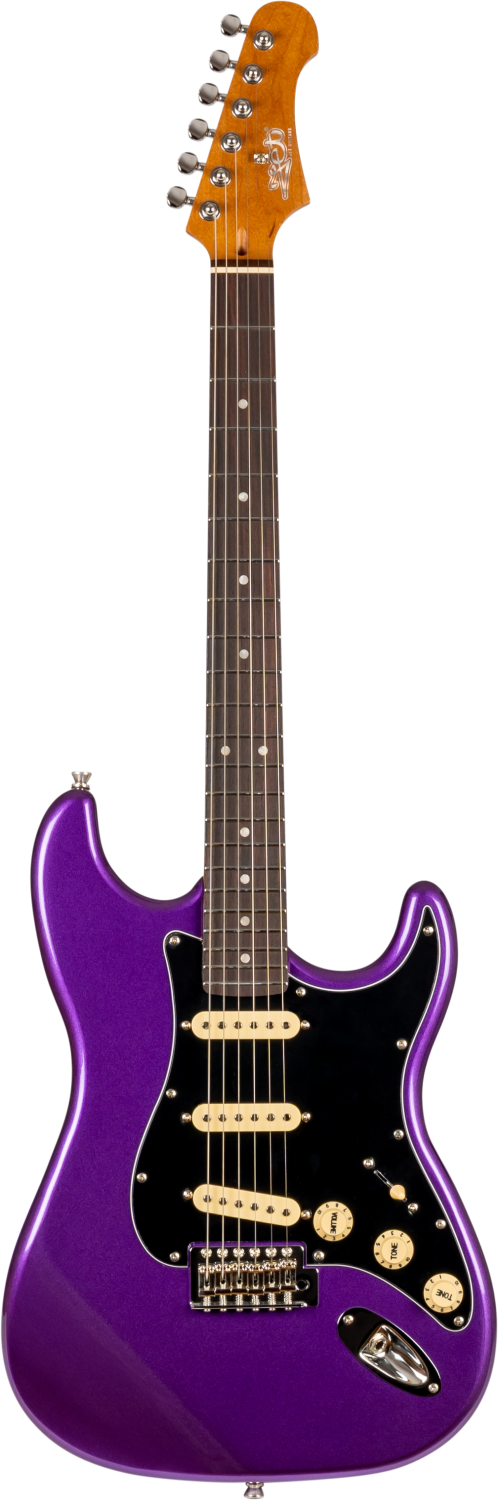 Jet Guitars JS-300 PLM R S-stijl SSS Pruim, Rozenhout. Vingerbord