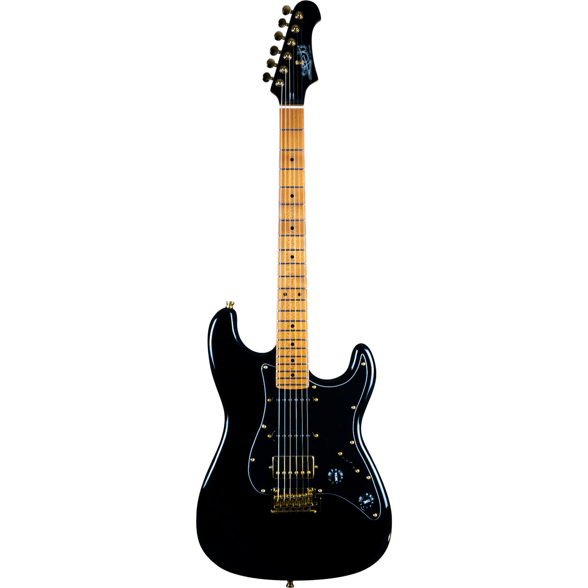 Jet Guitars JS-400 BK G S-stijl HSS Goud HW Zwart westerhaven-muziek