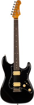 Jet Guitars JS-400 BKR H S-stijl HH Zwart, Rozew. FB