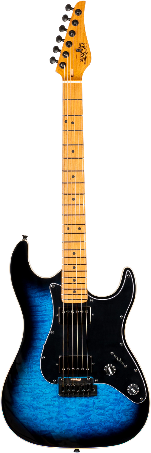 Jet Guitars JS-450 BLB S-stijl HSS transp. blauw