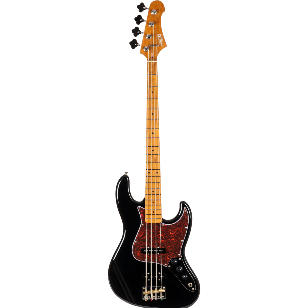 Jet Guitars JJB-300 BK JB-stijl Bas Zwart, Rozenw. FB westerhaven-muziek