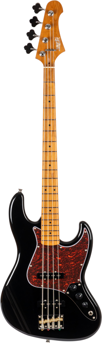 Jet Guitars JJB-300 BK JB-stijl Bas Zwart, Rozenw. FB