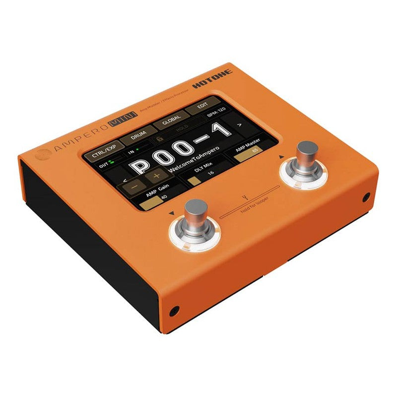 HoTone MP-50OR amp modeler and effects processor AMPERO MINI, with PSU, orange westerhaven-muziek