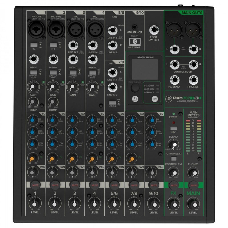 Mackie 10-Channel Analog Mixer w/ Enhanced FX USB Recording Modes And Bluetooth