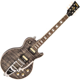 Vintage V100 Guitar - Amber Flamed Maple w/ Bigsby