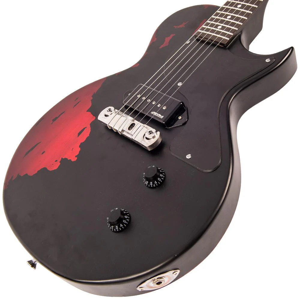 Vintage V120 ICON ~ Distressed Black Over Cherry Red
