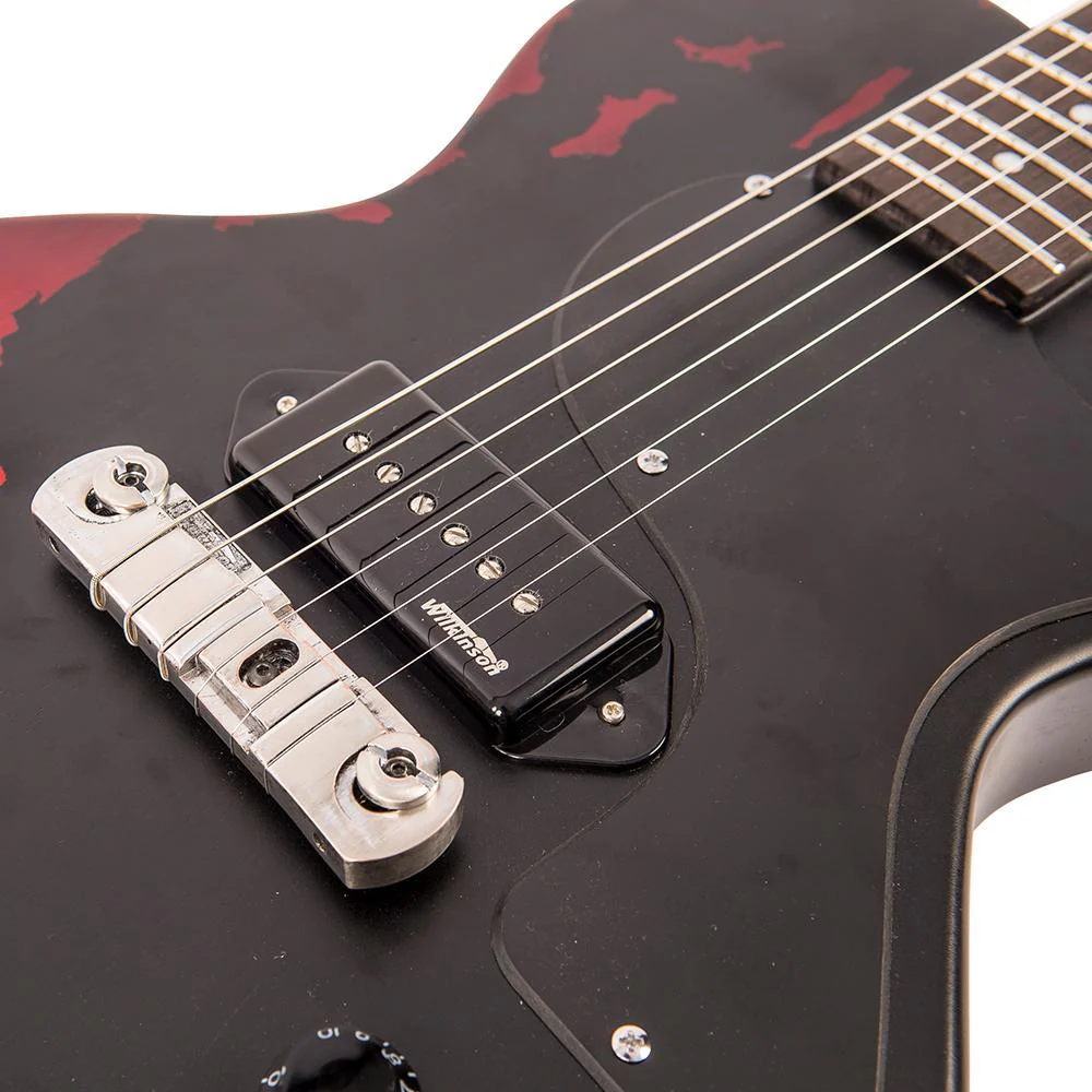 Vintage V120 ICON ~ Distressed Black Over Cherry Red westerhaven-muziek