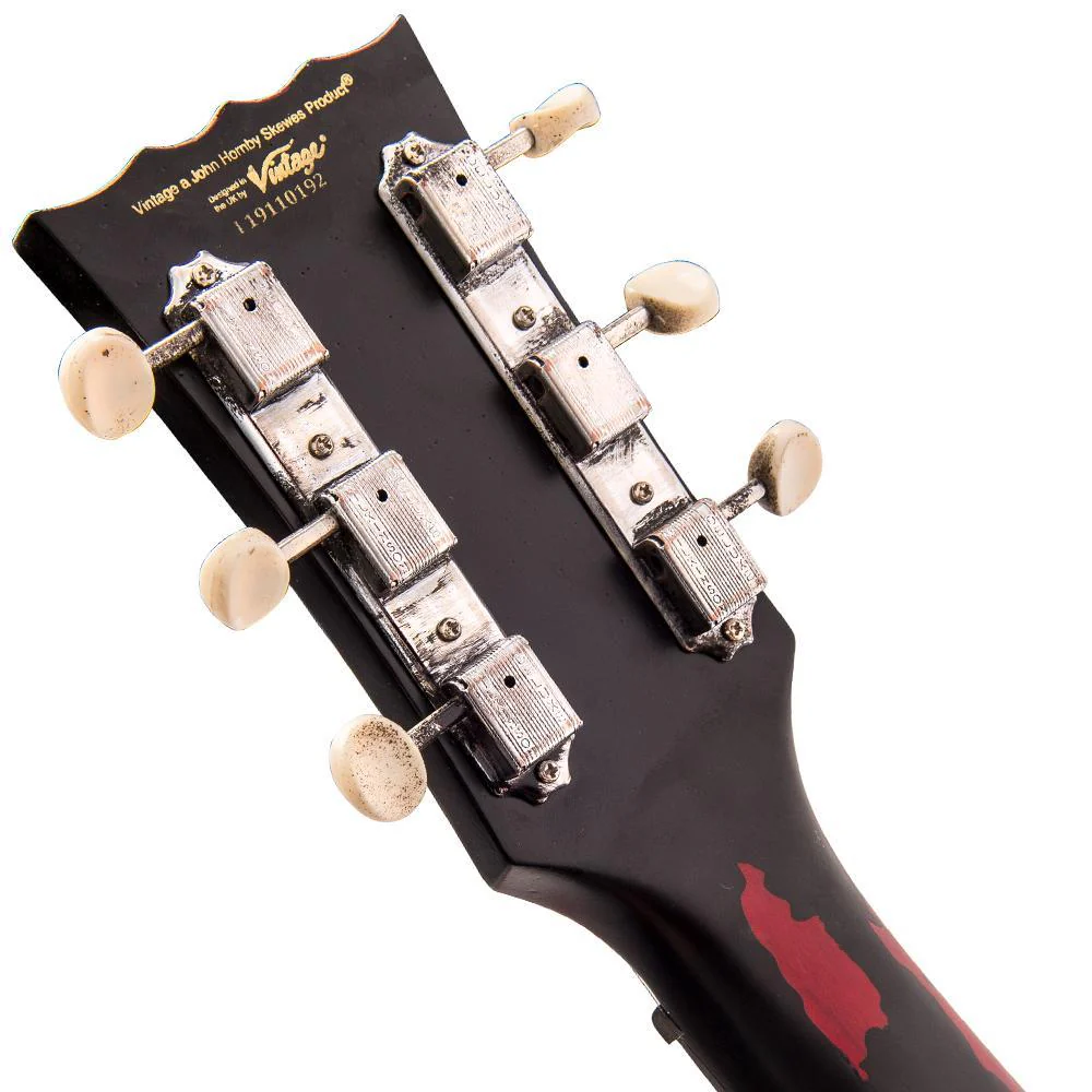 Vintage V120 ICON ~ Distressed Black Over Cherry Red westerhaven-muziek