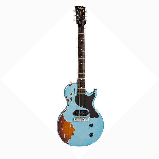 Vintage V120 ICON ~ Distressed Gun Hill Blue Over Sunburst westerhaven-muziek
