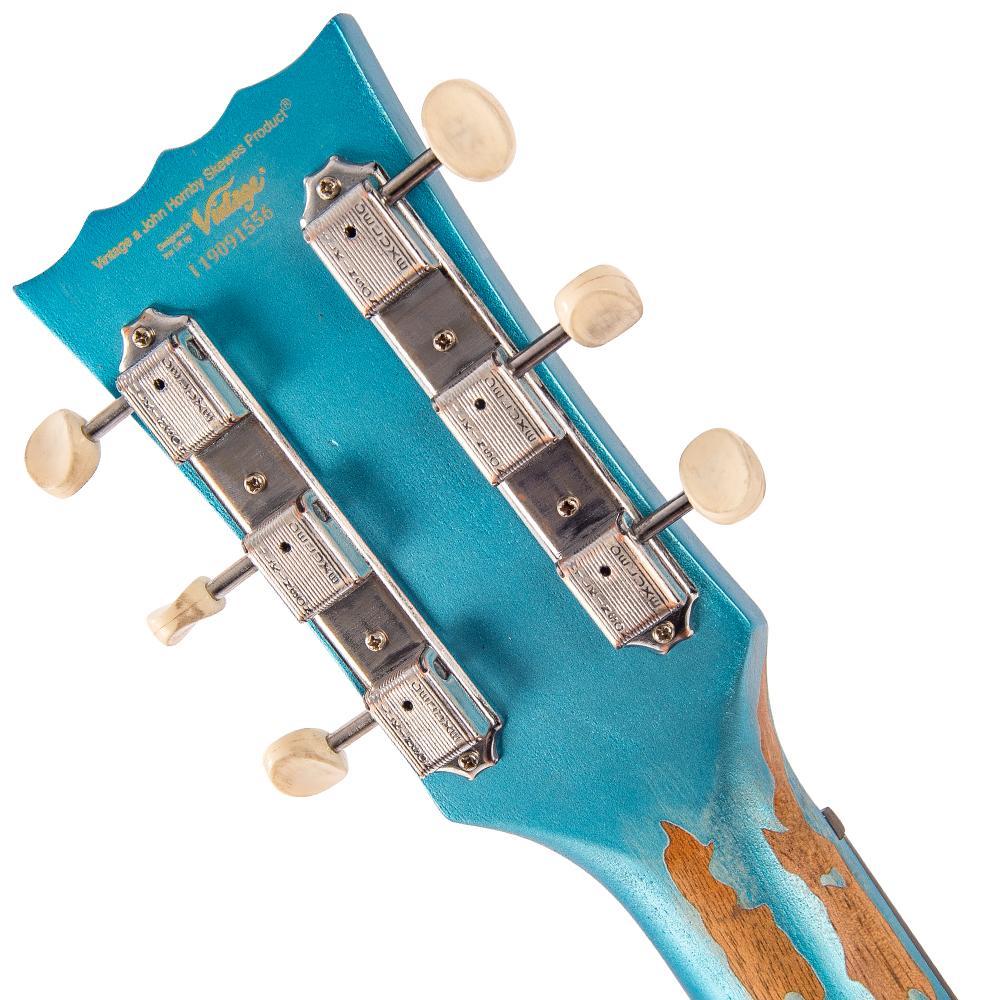 Vintage V120 ICON ~ Distressed Gun Hill Blue Over Sunburst westerhaven-muziek