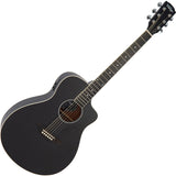 Vintage Pacific Coast Series Electro Acoustic Guitar - Midnite Black