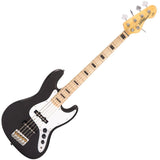 Vintage VJ75 5 String Bass - Maple FB - Gloss Black